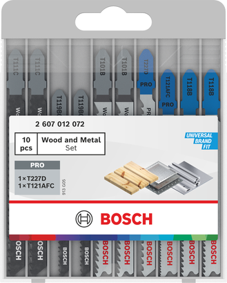 Bosch puidu- ja metallitriksi terade komplekt täiustatud, 10 tk.